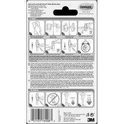3M Command - 2 mellem hvide kroge med 4 mellem strips