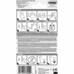 3M Command - 2 sm hvide kroge med 4 sm strips