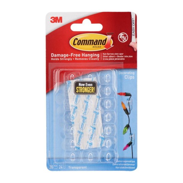 3M Command - 20 klare minikroge med 24 strips