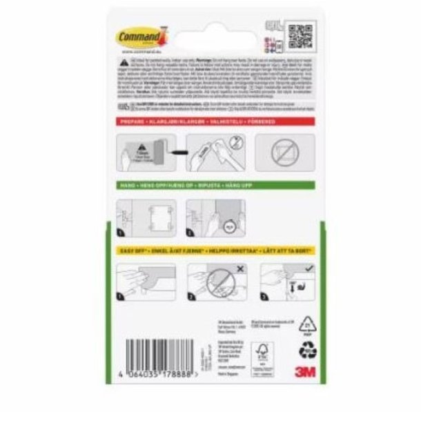 3M Command Billedophng - 48 stk. sm hvide plakatstrips