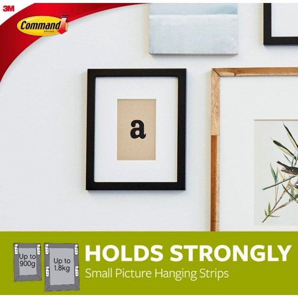 3M Command Billedophng - 4 st sm hvide plakatstrips