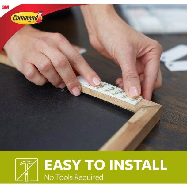 3M Command Billedophng - 8 stk. store hvide plakatstrips