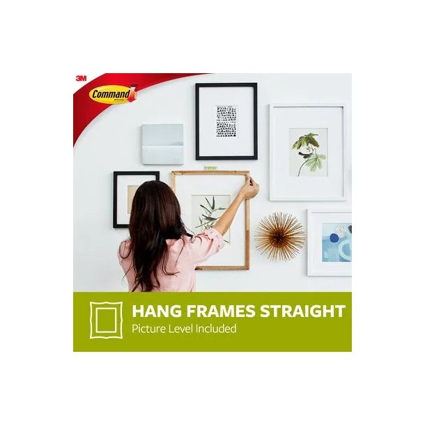 3M Command Billedophng - 8 stk. store hvide plakatstrips