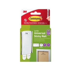 3M Command Billedophng sticky nail - XL krog med 4 strips 