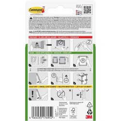3M Command Poster strips - 12 st mellem og store hvide plakatstrips