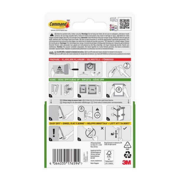 3M Command Poster strips - 4 st sm plakatstrips