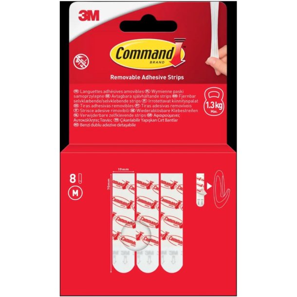 3M Command refill strips - 8 stk. strips til mellem kroge