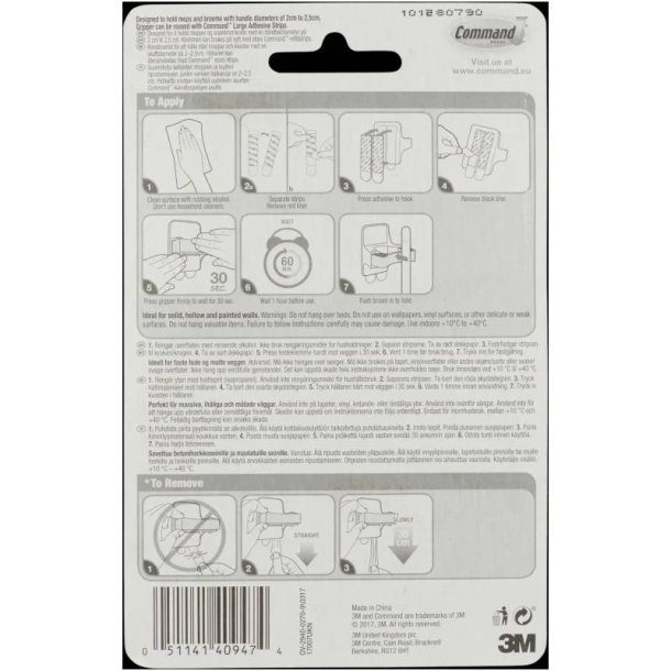 3M Command selvklbende kosteholder - Kosteholder  med 2 store strips