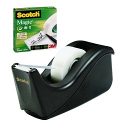 3M Scotch bord tapedispenser C60 og Magic tape - 1 rulle 19 mm usynlig tape