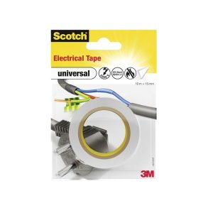 3M Isoleringstape/Elektriker tape - 15mm x 10 meter - hvid