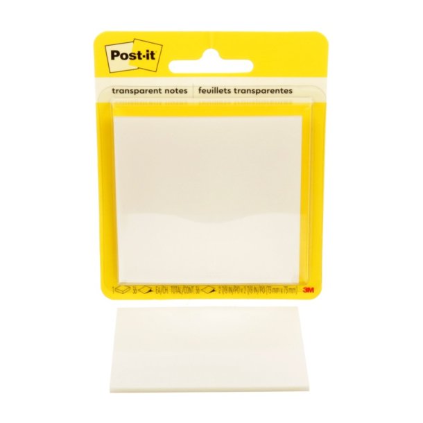 3M Post-it Notes 73x73 - Transparent - 36 blade pr. blok - 1 blok