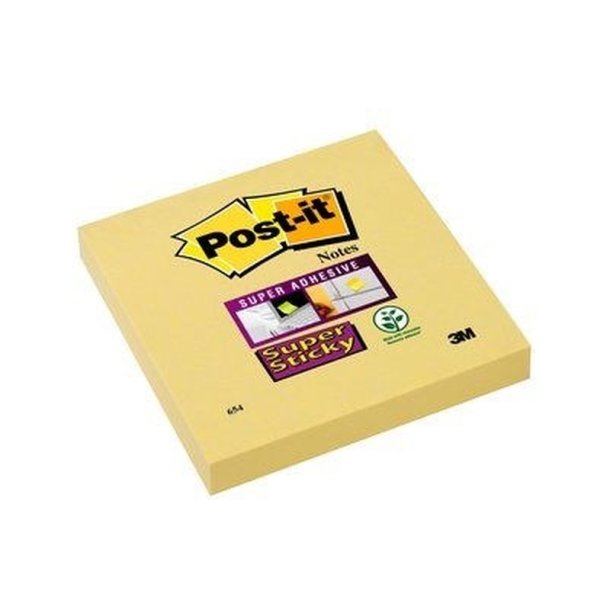 3M Post-it super Sticky Notes 76x76 - Gul - 90 blade pr. blok - 1 blok