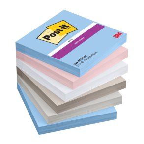 3M Post-it super Sticky Notes 76x76 - Simply Serene - 90 blade pr. blok - 6 blokke