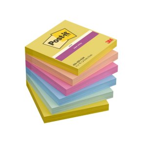 3M Post-it super Sticky Notes 76x76 - Summer Sorbet - 90 blade pr. blok - 6 blokke