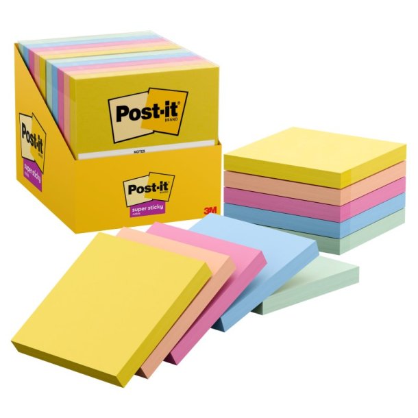 3M Post-it super Sticky Notes 76x76 - Summer Sorbet - 90 blade pr. blok - 1 blok