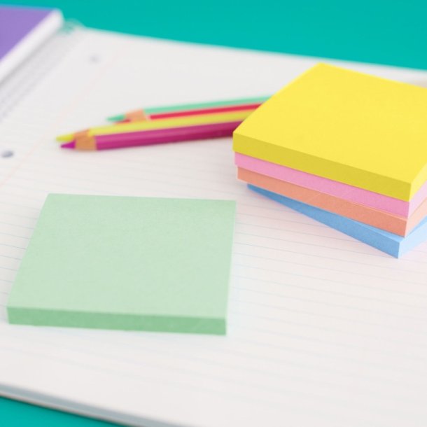 3M Post-it super Sticky Notes 76x76 - Summer Sorbet - 90 blade pr. blok - 6 blokke
