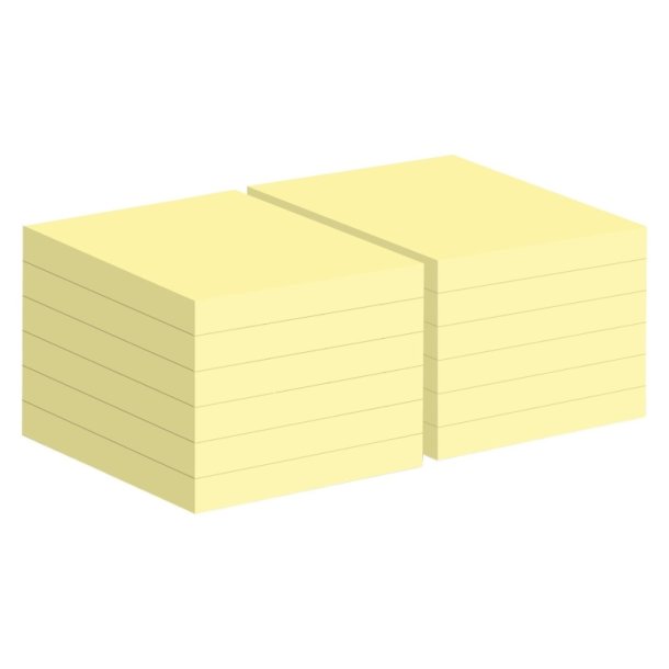 3M Post-it super Sticky Notes 76x76 - Canary Yellow (Recycled) - 70 blade pr. blok - 12 blokke