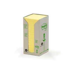 3M Post-it Notes 76x76 - Gul - recycled - 16 blokke