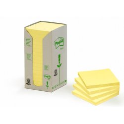 3M Post-it Notes 76x76 - Gul - recycled - 16 blokke