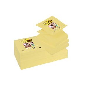 3M Post-it Z-Notes - 76x76 - Super Sticky - gul - 90 blade Pr. blok - 12 stk.