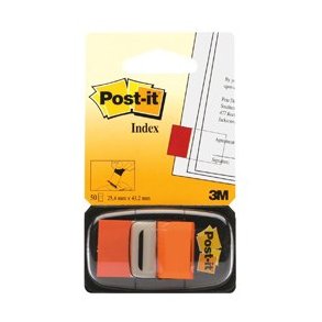 3M Post-it Indexfaner - 25,4x43,2 - orange - 50 stk. Index pr. dispenser