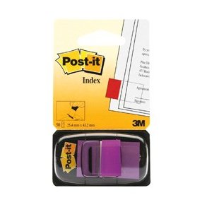 3M Post-it Indexfaner - 25,4x43,2 - lilla - 50 stk. Index pr. dispenser