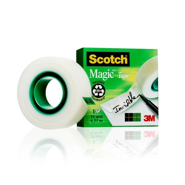 3M Scotch Magic tape - usynlig - vandbaseret - 19mmx33m