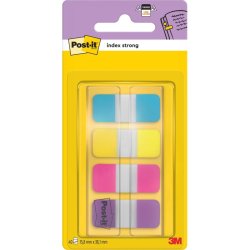 3M Post-it Indexfaner - 16x38 - Strong - 4 farver - 10 index pr. dispenser - 4 stk.