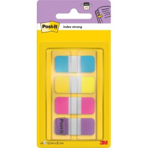 3M Post-it Indexfaner - 16x38 - Strong - 4 farver - 10 index pr. dispenser - 4 stk.