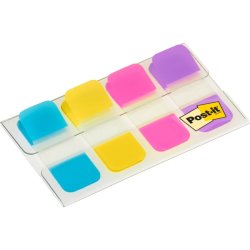 3M Post-it Indexfaner - 16x38 - Strong - 4 farver - 10 index pr. dispenser - 4 stk.