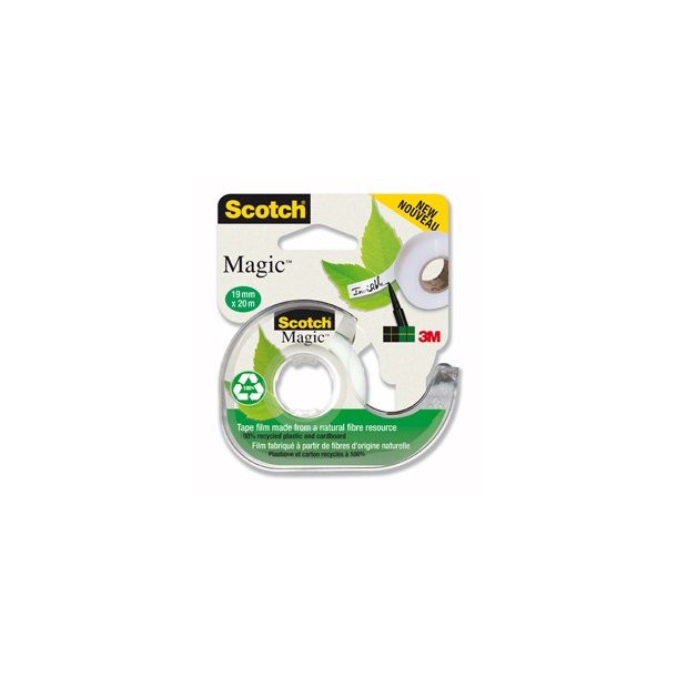 3M Tapedispenser - inkl. 1 rulle tape - transparent - 19mmx20m