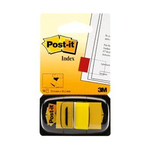 3M Post-it Indexfaner - 25,4x43,2 - gul - 50 stk. Index pr. dispenser