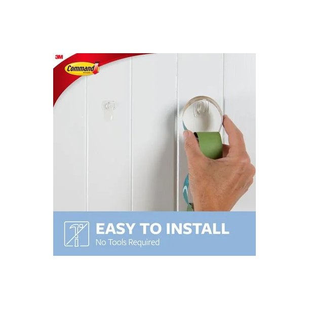 3M Command - gennemsigtige minikroge med gennemsigtige strips