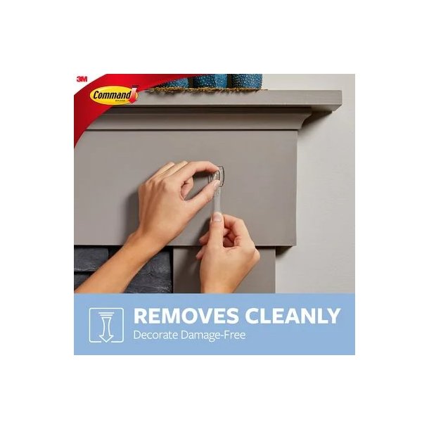 3M Command - gennemsigtige minikroge med gennemsigtige strips