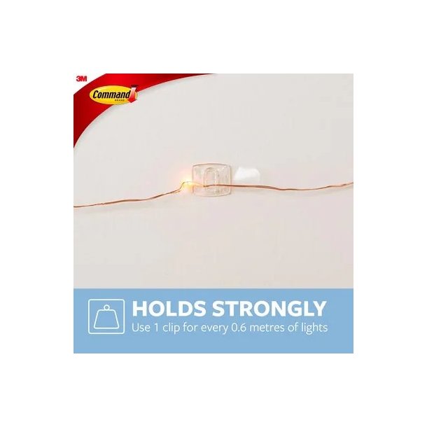 3M Command - gennemsigtige dekorationsclips - med gennemsigtige strips