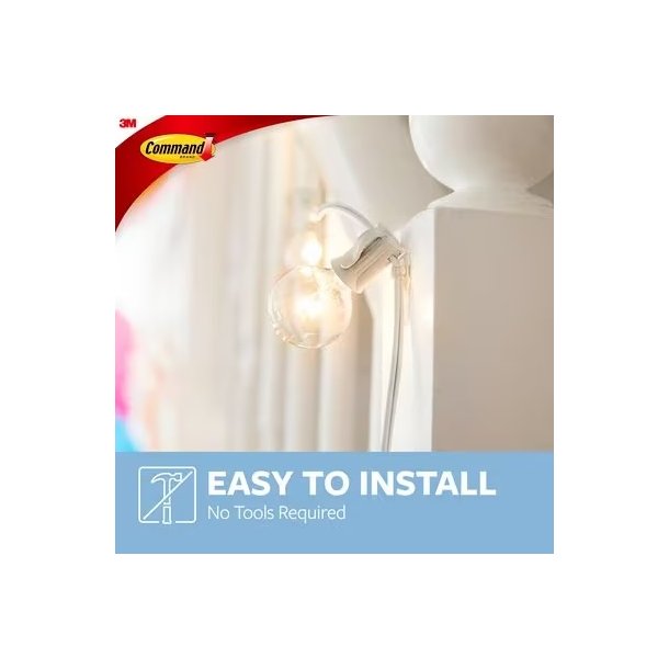 3M Command - gennemsigtige dekorationsclips - med gennemsigtige strips