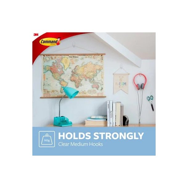 3M Command - gennemsigtige - mellemstore - kroge