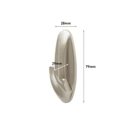 3M Command - designerkrog - brstet nikkel - mellemstor
