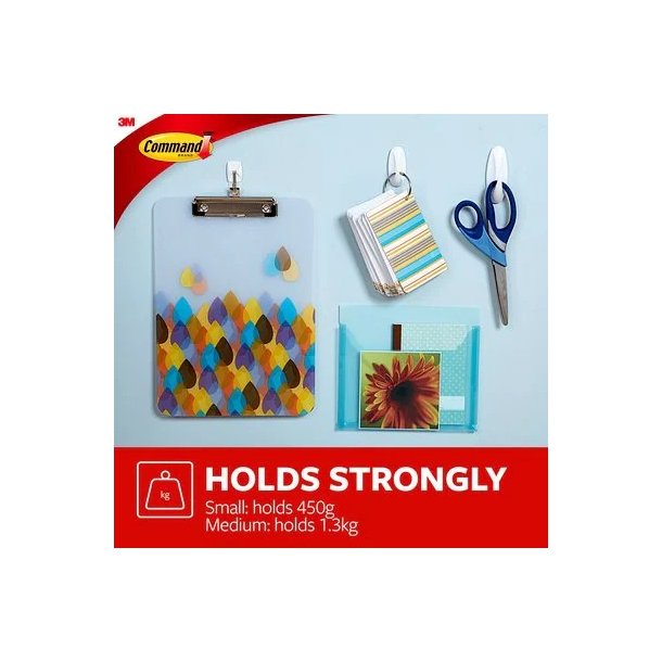 3M Command - krog - mellemstor - hvid