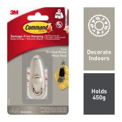 3M Command - Forever - Classic - lille metalkrog i brstet nikkel