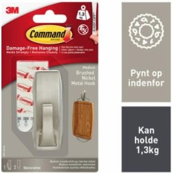 3M Command - Modern - Reflections - mellemstor metalkrog - b�rstet nikkel