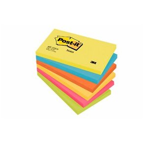 3M Post-it Notes - 76x127 - Energetic - 100 blade pr. blok - 6 stk.