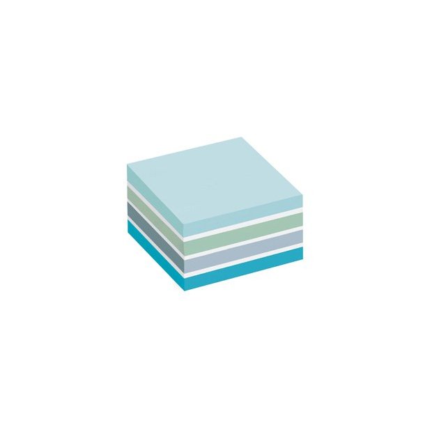 3M Post-it Notes - 76x76 - kubusblok - pastelbl - 450 blade Pr. blok - 4 stk.