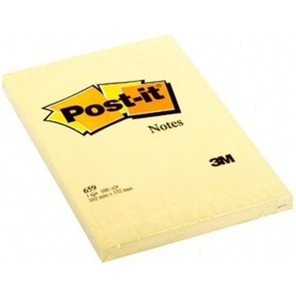 3M Post-it Notes - 102x152 - gul - 100 blade pr. blok - 1 stk.
