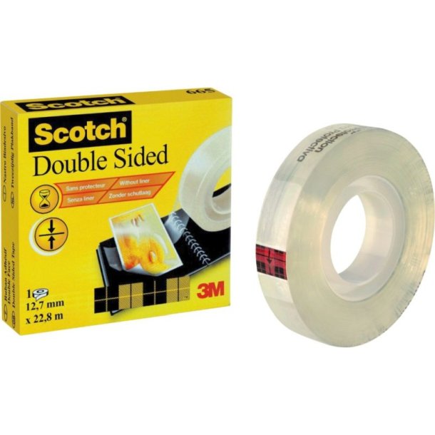 3M Scotch - Dobbeltklbende tape - permanent - 12mmx22,8m