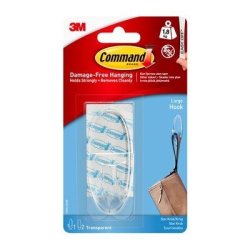 3M Command - gennemsigtig - stor krog m. 2 strips