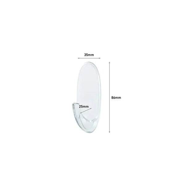 3M Command - gennemsigtig - stor krog m. 2 strips