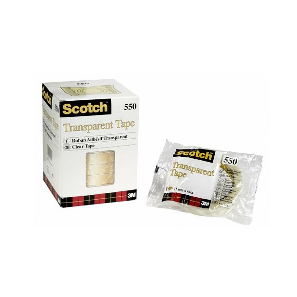 3M Scotch Tape -550 - 12mmx66m - klar