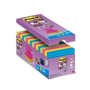 3M Post-it Z-Notes Super Sticky - 76x76 - V-Pack - 4 farver - 90 blade Pr. blok - 16 stk.