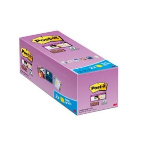 3M Post-it super Sticky notes - 76x76 - V-pack - gul - 90 blade Pr. blok - 16 stk.